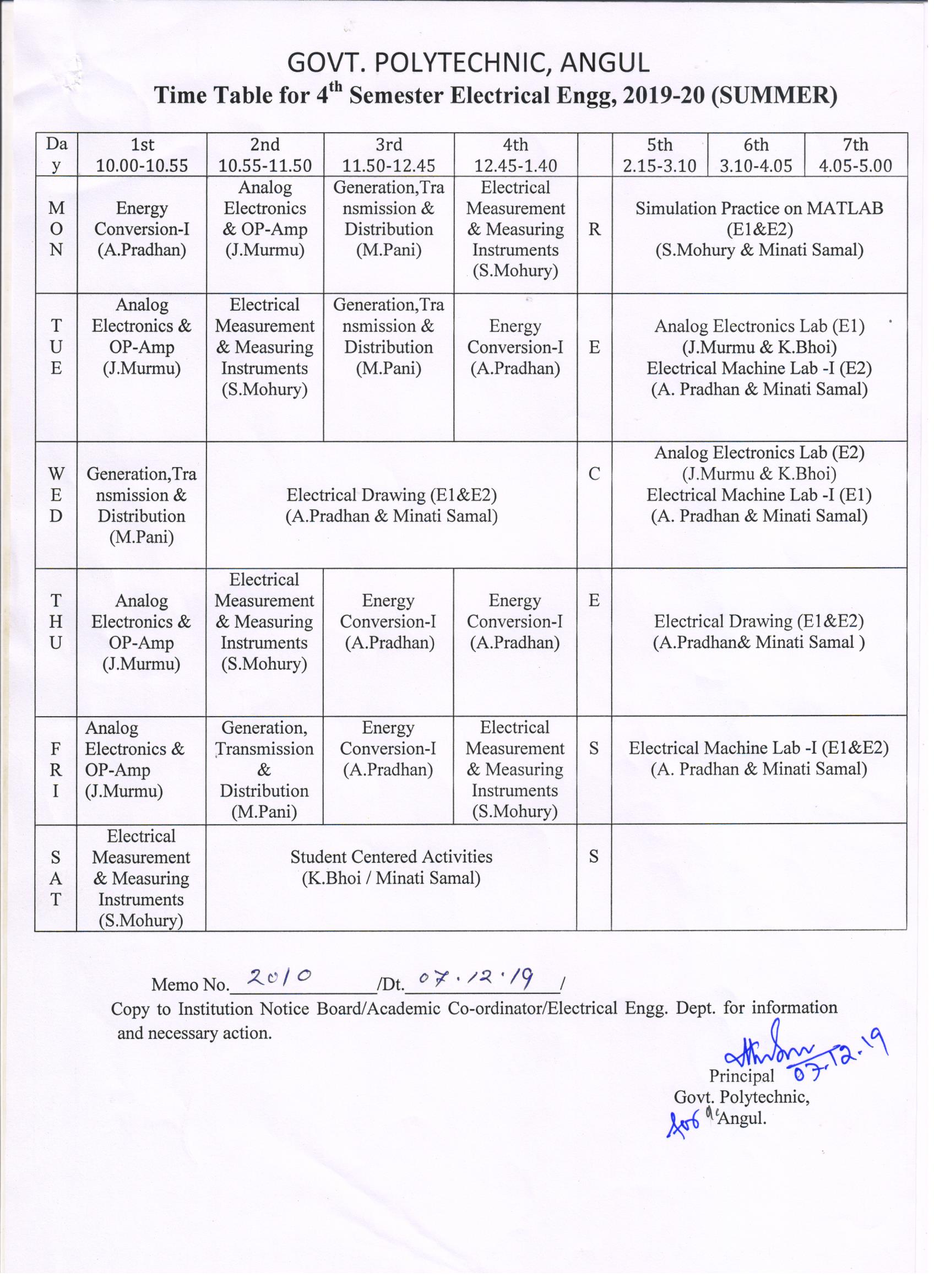 Time Table 