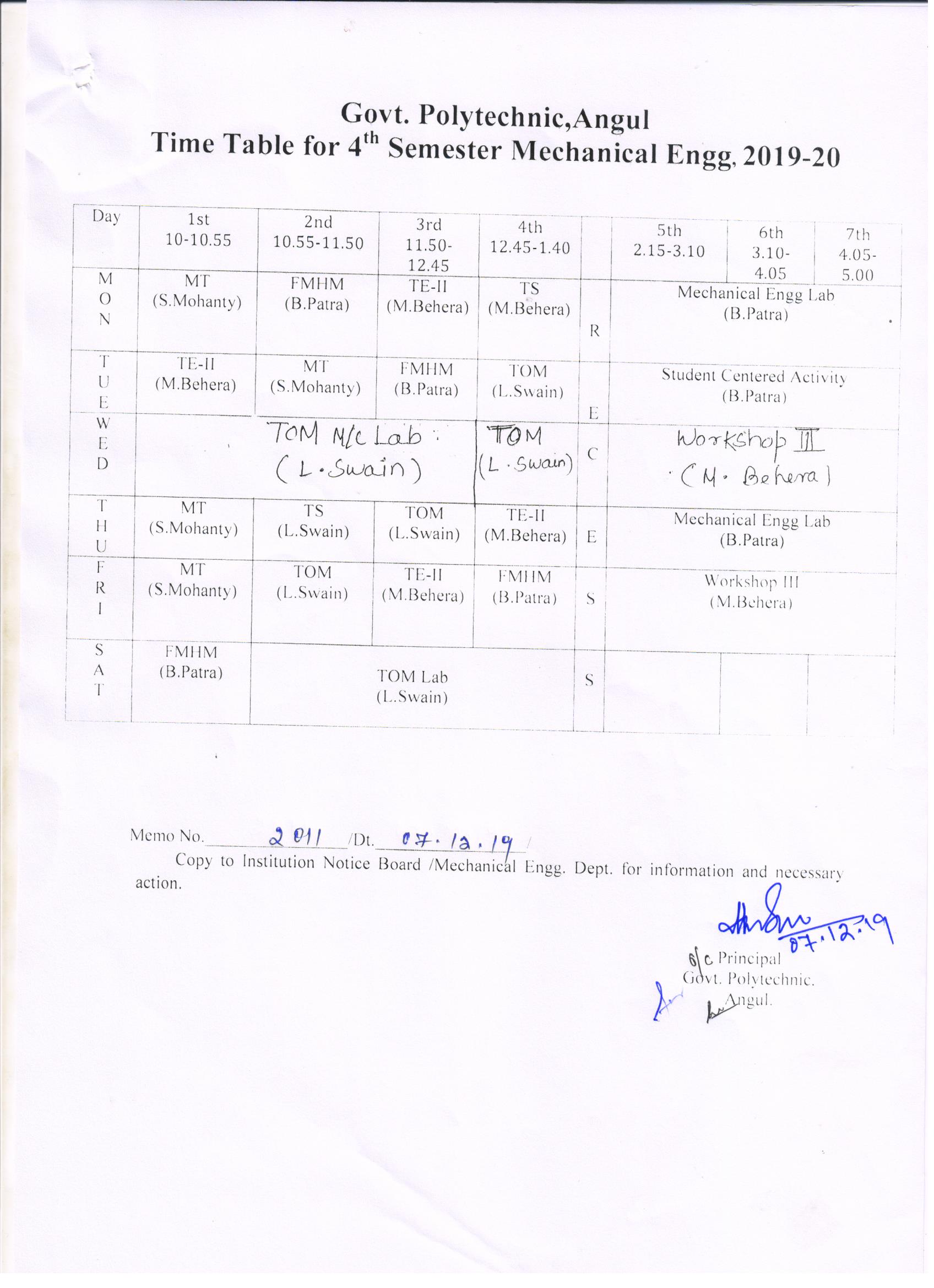 Time Table 