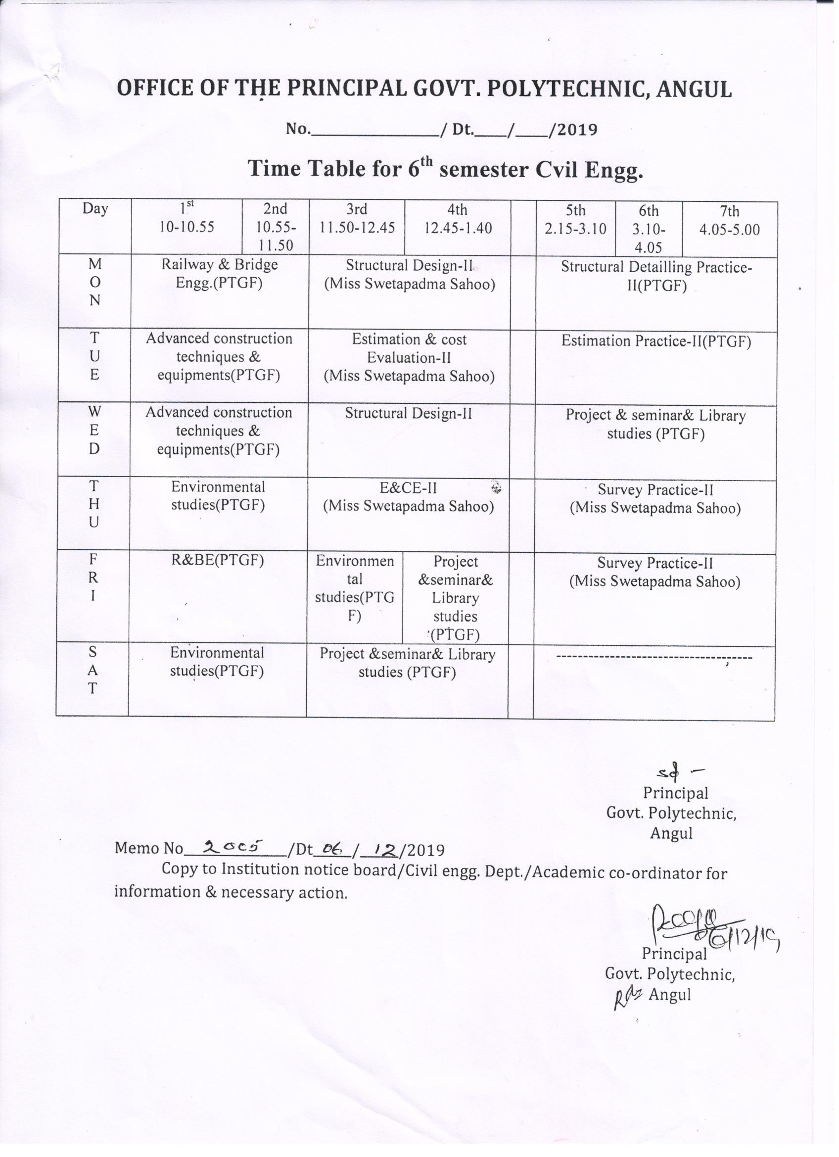 Time Table 