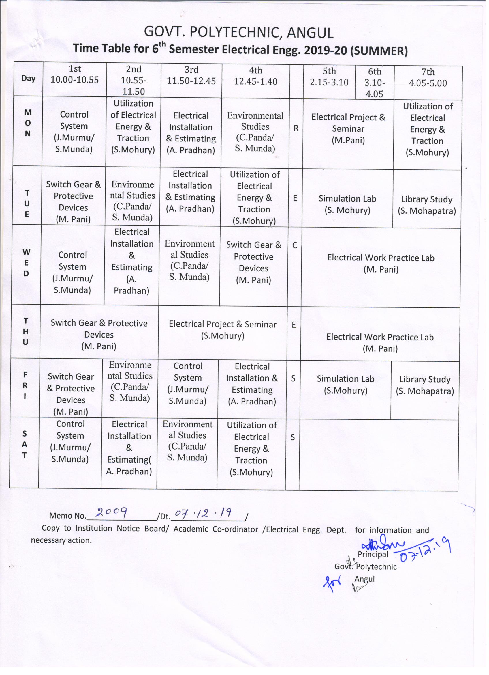 Time Table 
